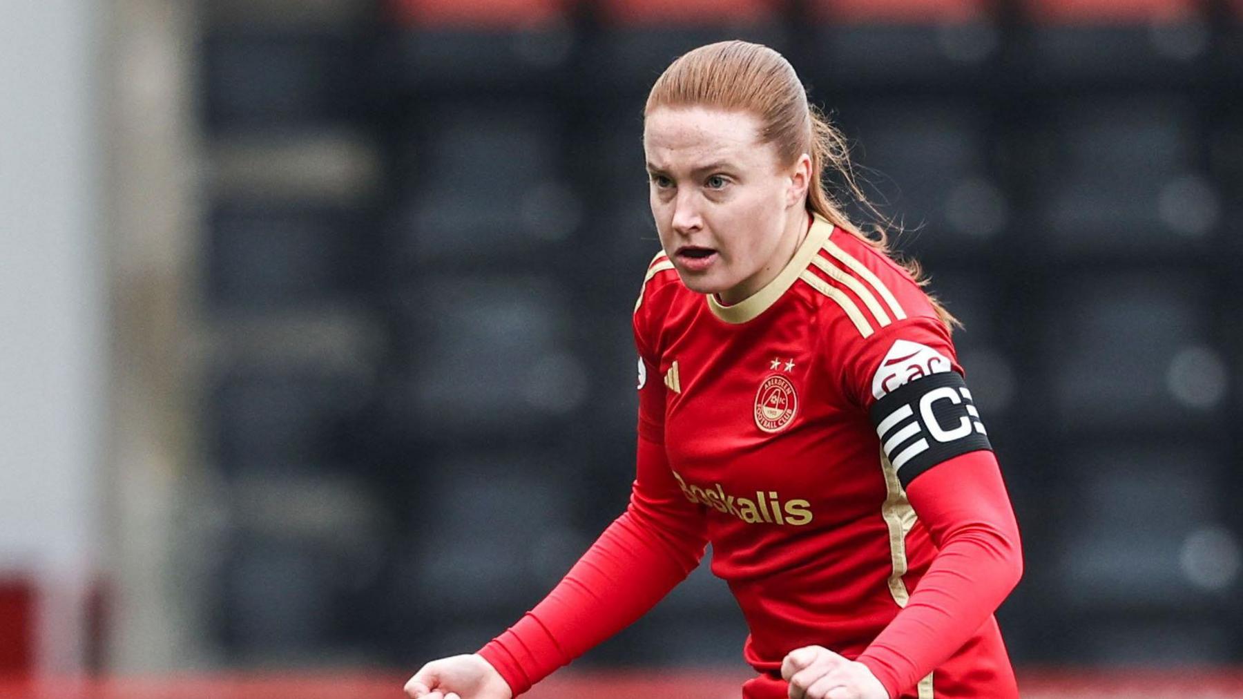 Aberdeen captain Hannah Stewart in action earlier this season