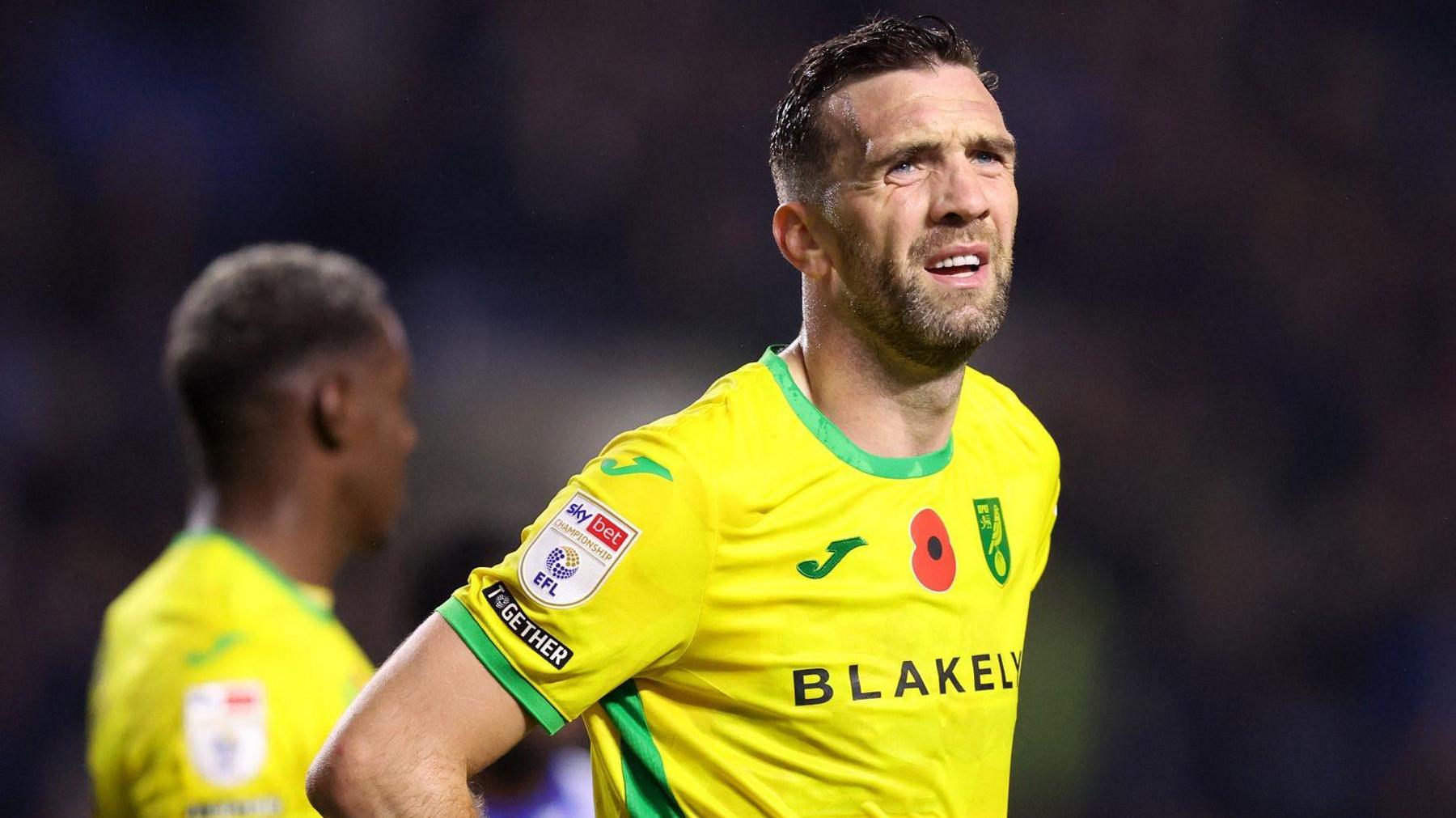 Norwich defender Shane Duffy playing against Sheffield Wednesday