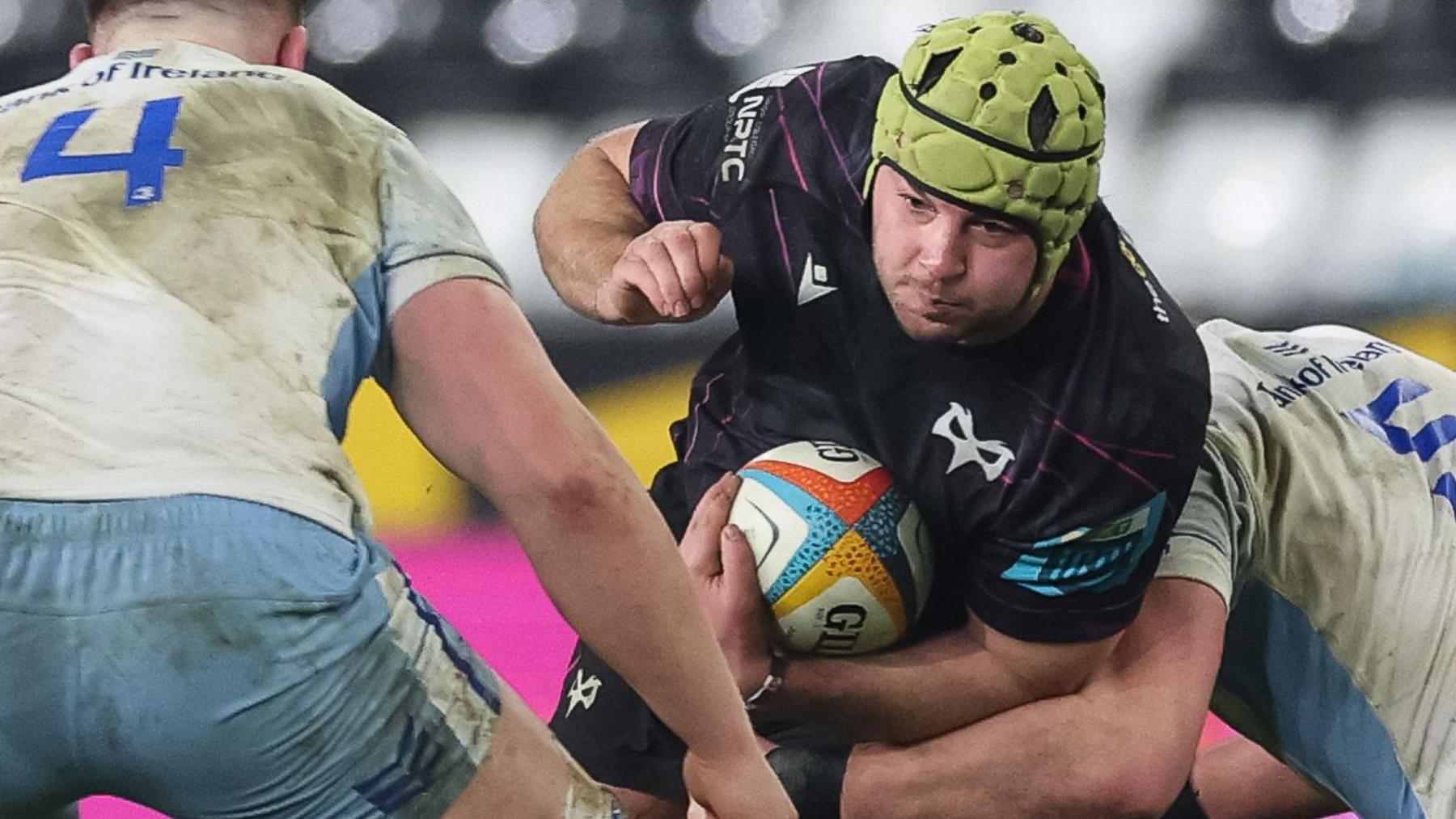 Harri Deaves carries the ball for Ospreys