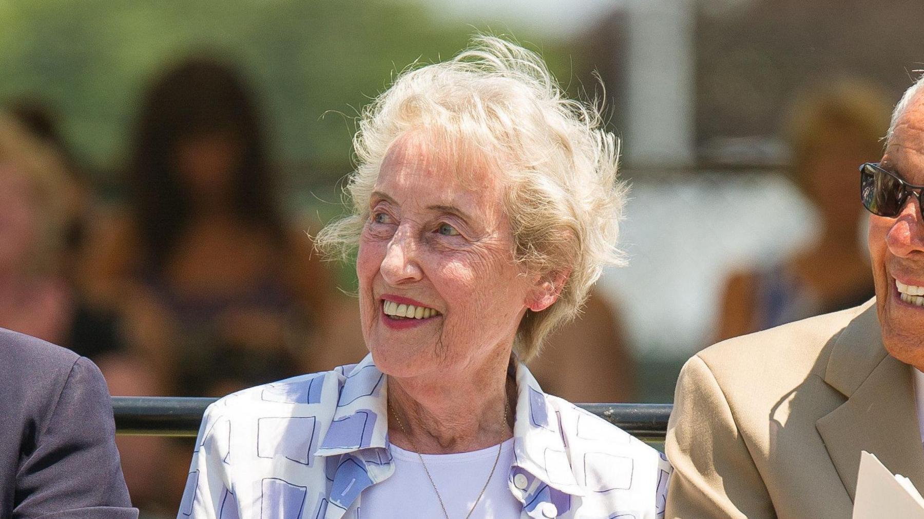 Angela Mortimer Barrett at a tennis Hall of Fame event in 2014