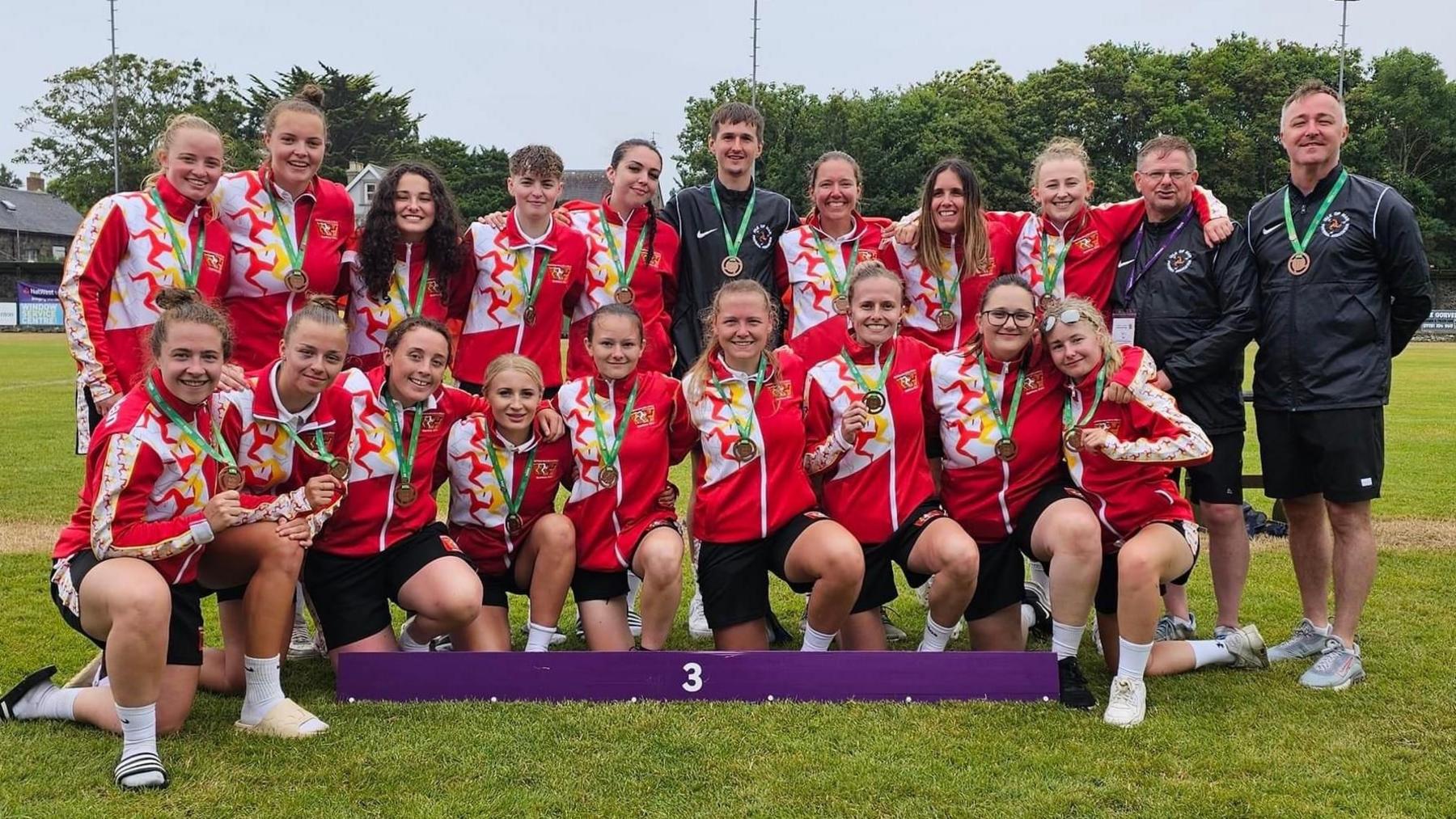 IOM women's football team at Island Games in Guernsey