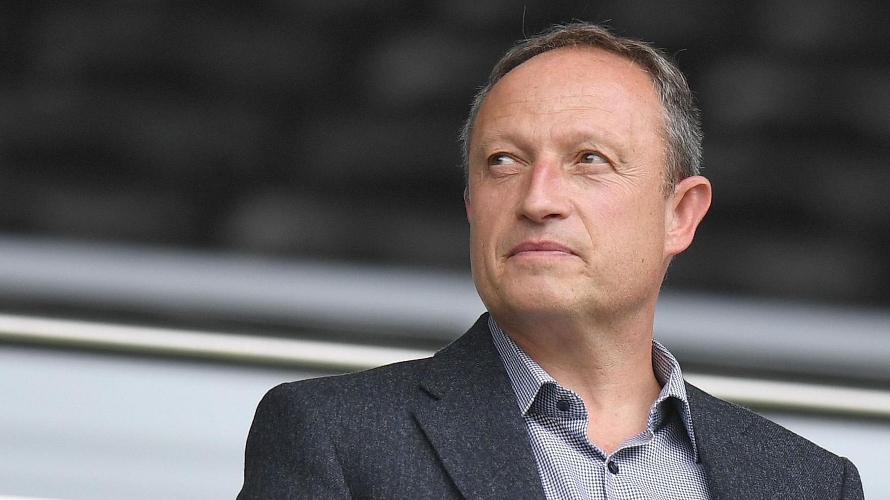 David Clowes in the stands at Pride Park