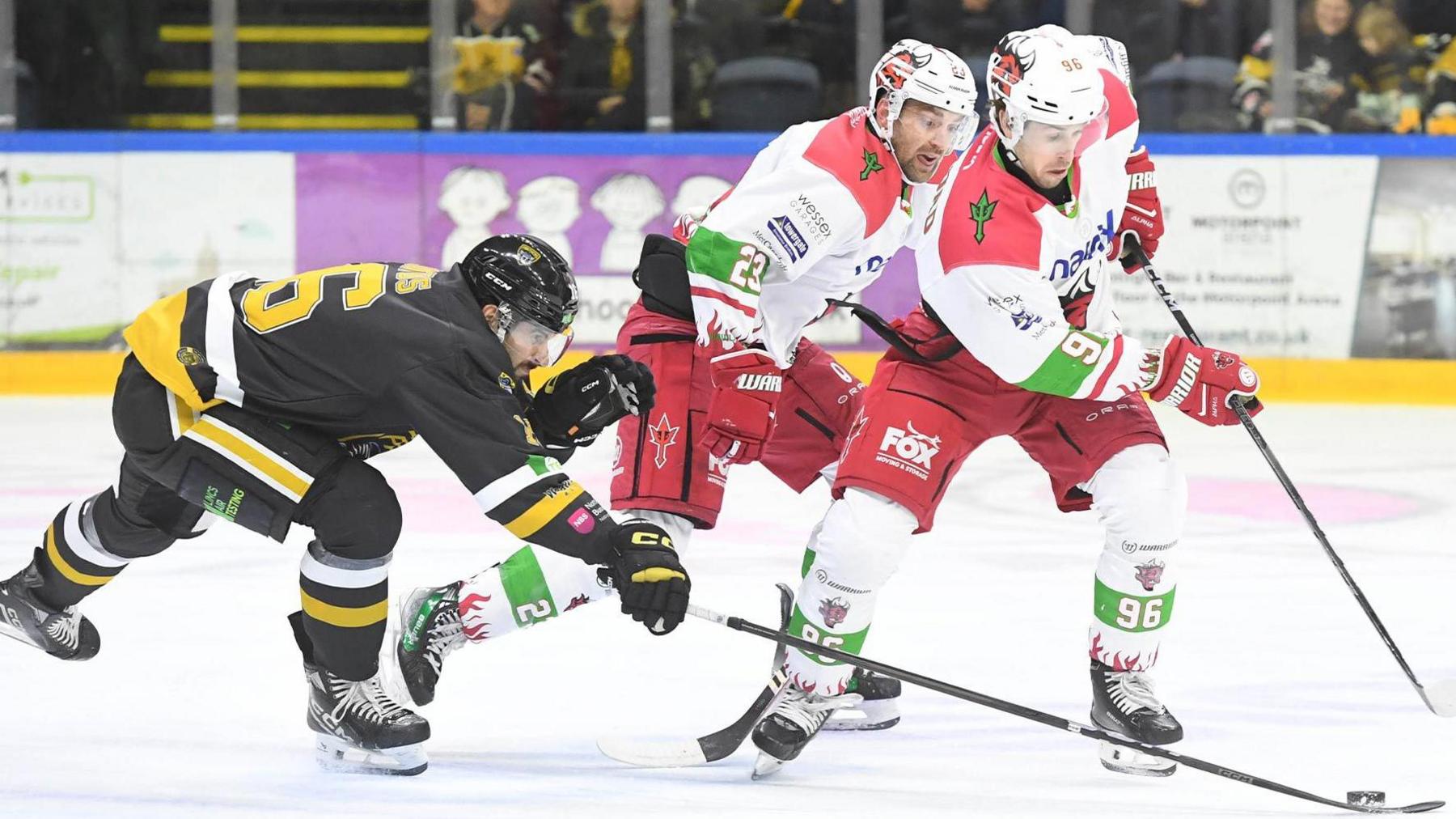 Cole Sanford skates away for Cardiff Devils