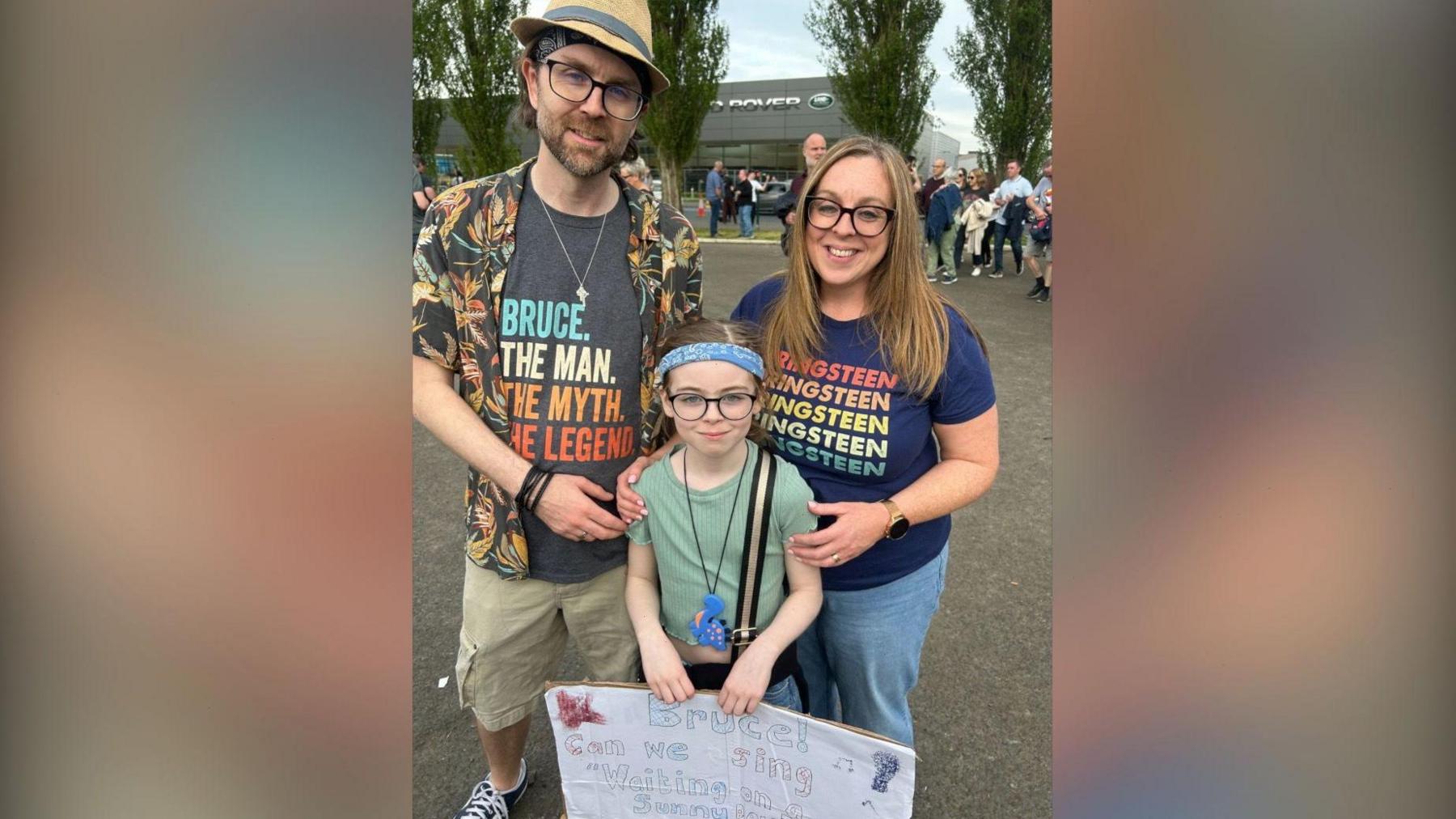 nine-year-old Ceara along with her mum Christine and dad Eamonn Devlin.