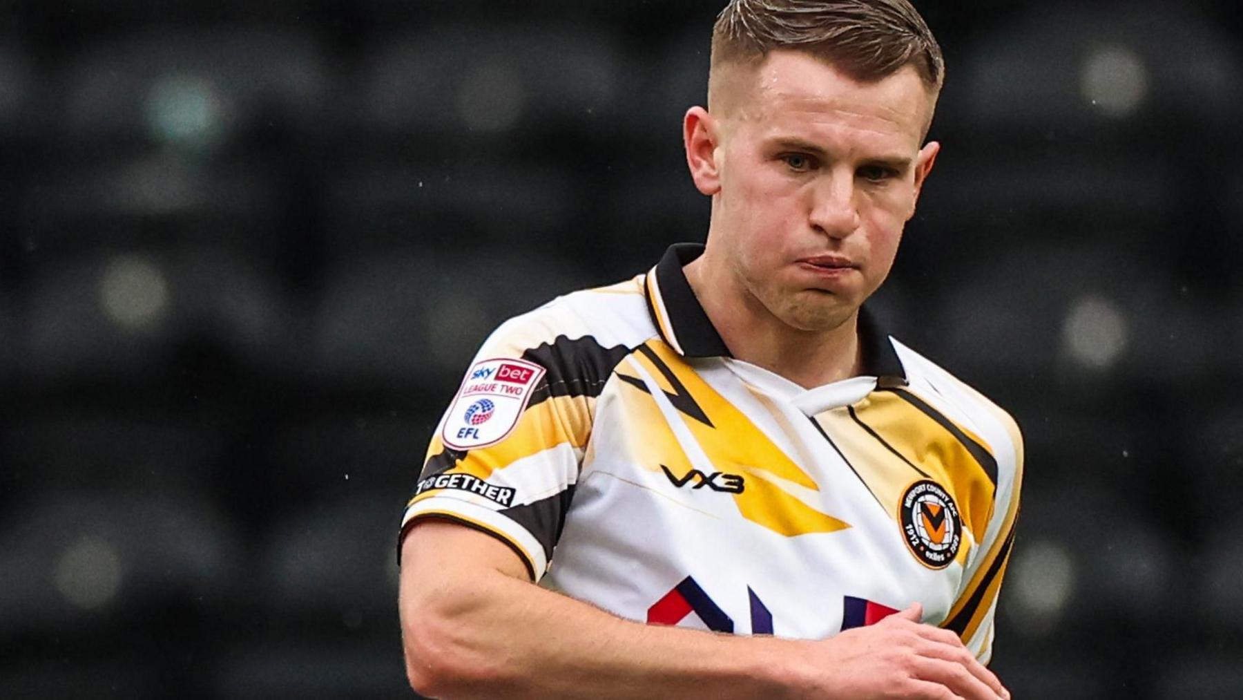 Bryn Morris in action for Newport County