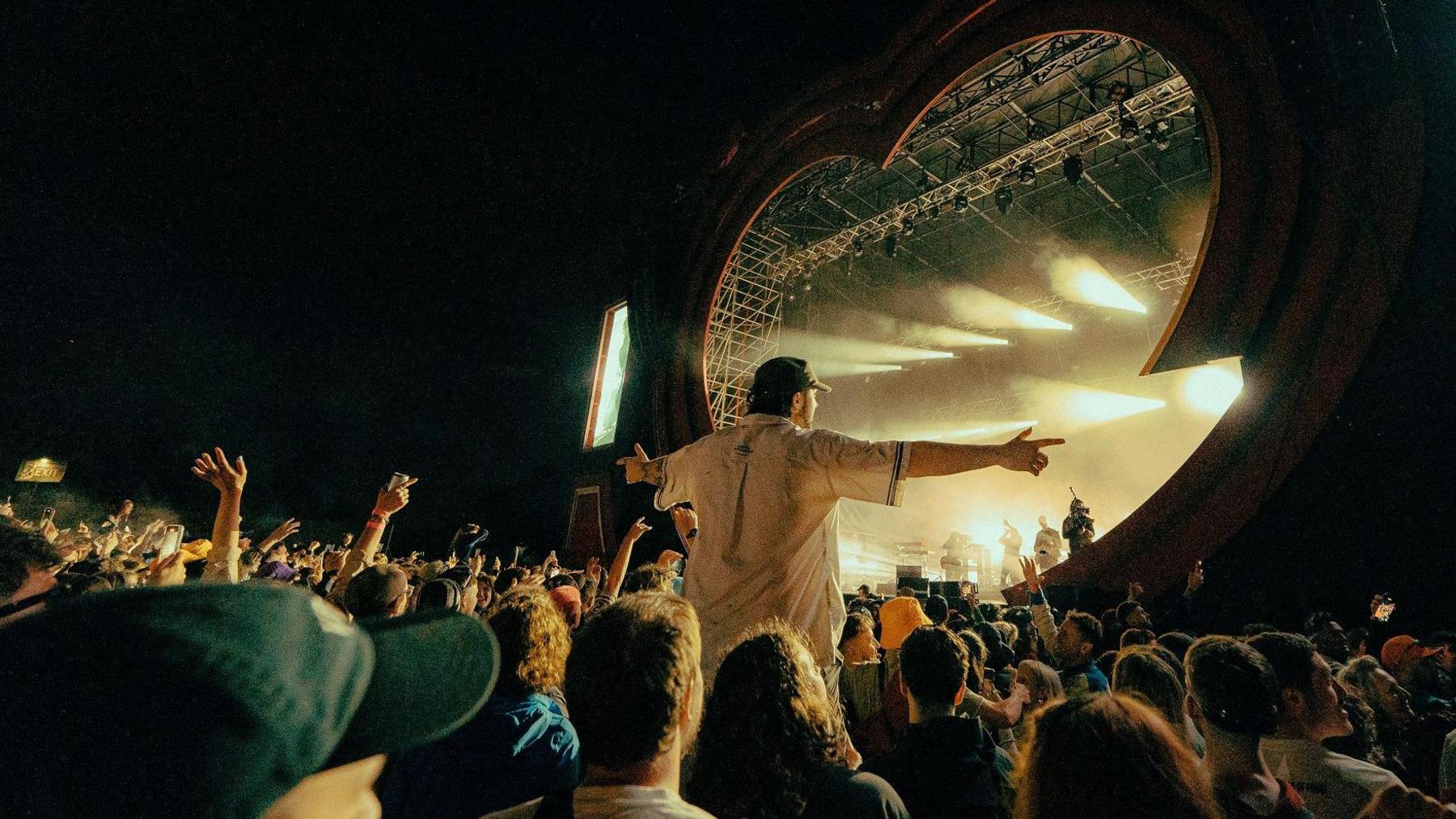 A big crowd in front of the main stage at Love Saves The Day to see The Streets