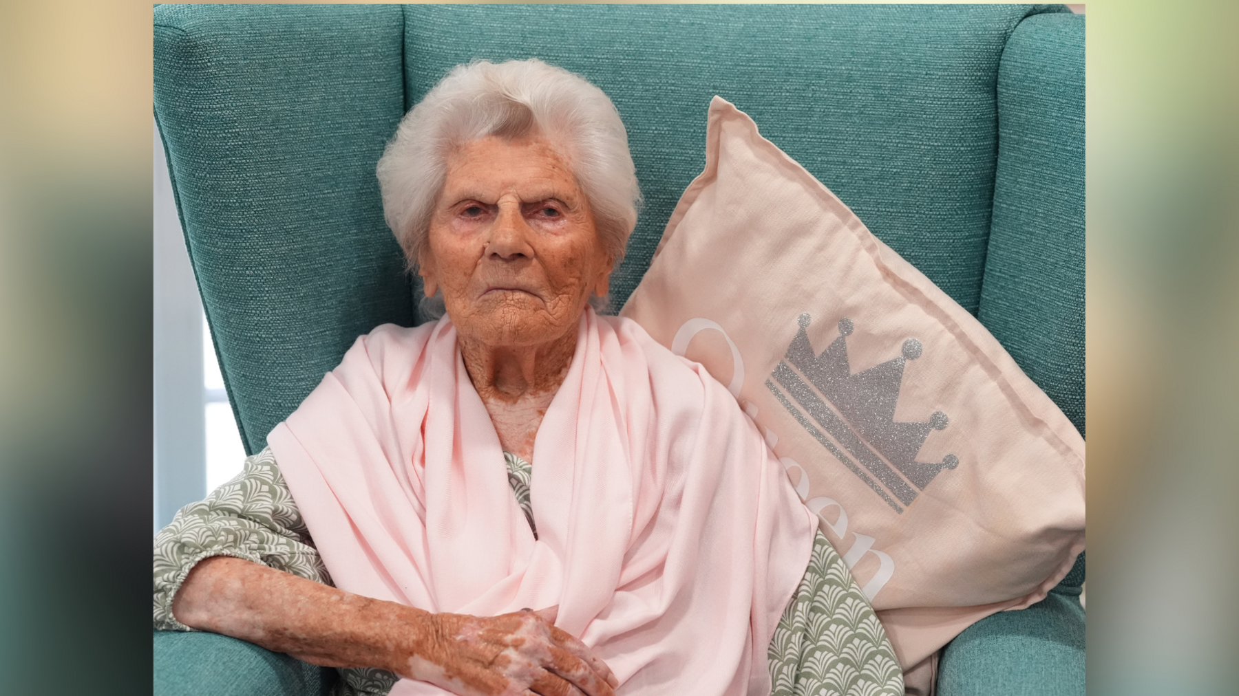 The world's oldest person, 116-year-old Ethel Caterham, at Hallmark Lakeview Care Home in Lightwater, Surrey.