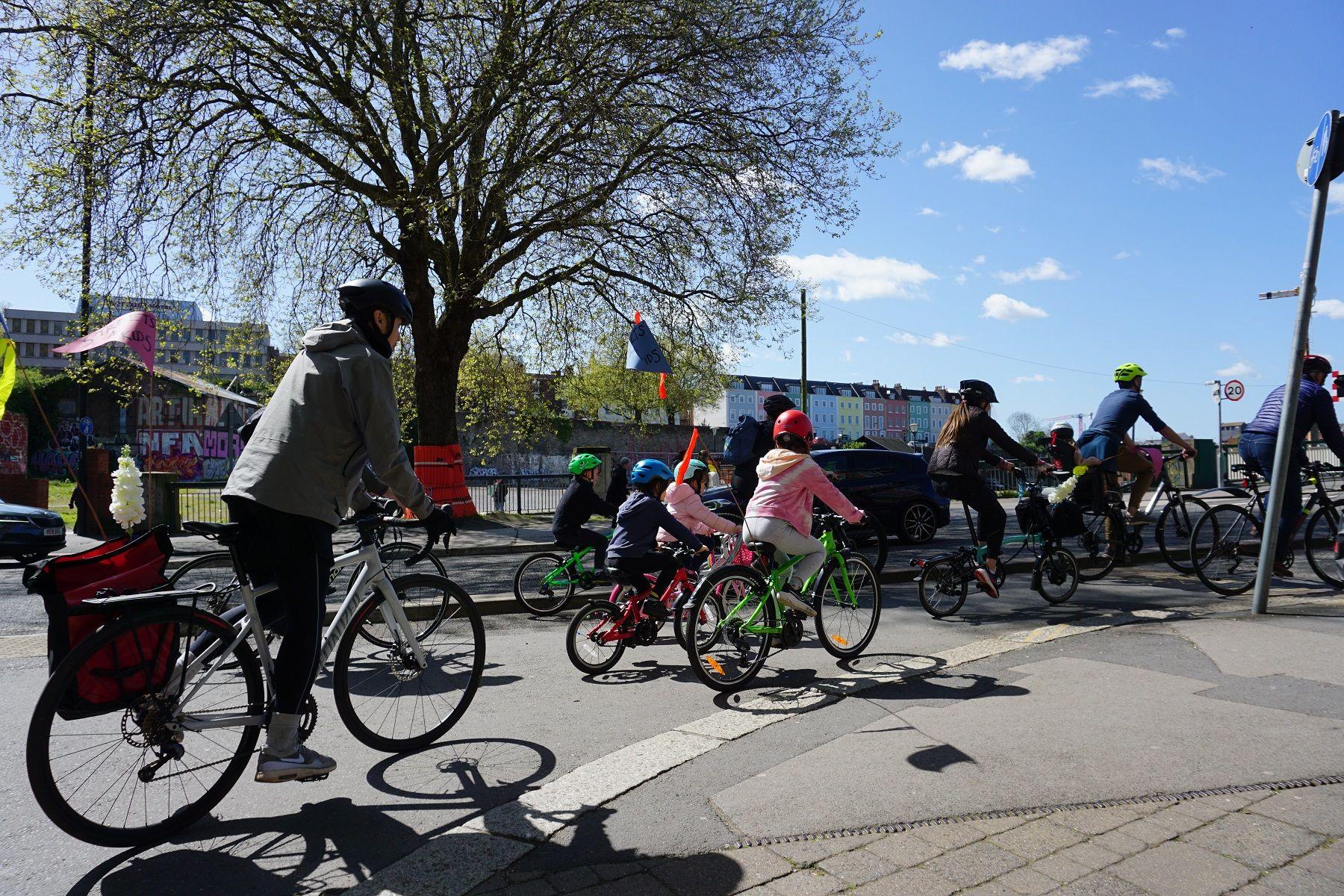 Riders take part in the event through the centre of Bristol