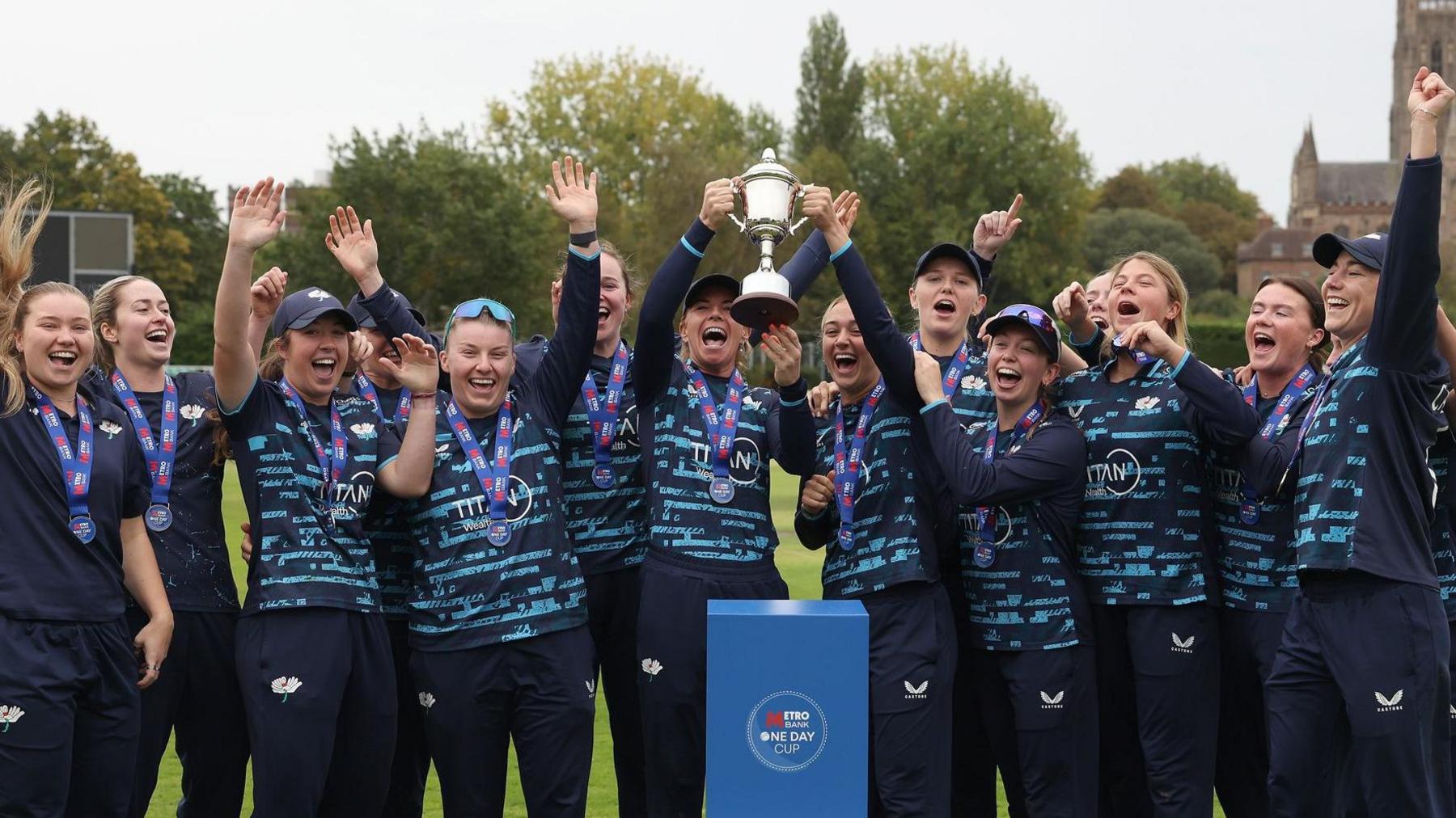 Yorkshire lift the League Two One-Day Cup trophy