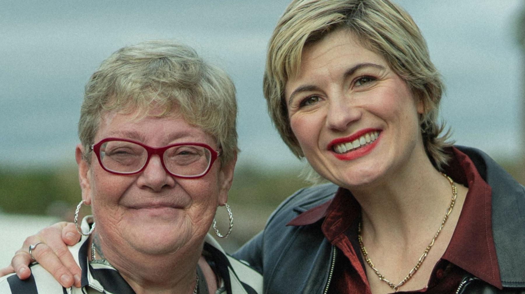 Susan McIntyre with Jodie Whittaker who plays her in Toxic Town, both smiling.