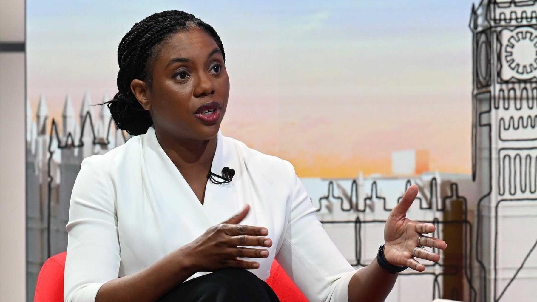 BBC handout photo of Conservative Party leader Kemi Badenoch appearing on the BBC 1 current affairs programme, Sunday With Laura Kuenssberg.