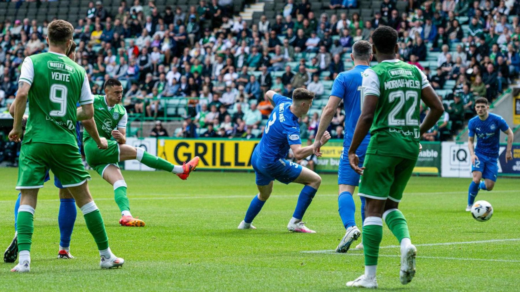 Lewis Miller scores for Hibernian against Peterhead