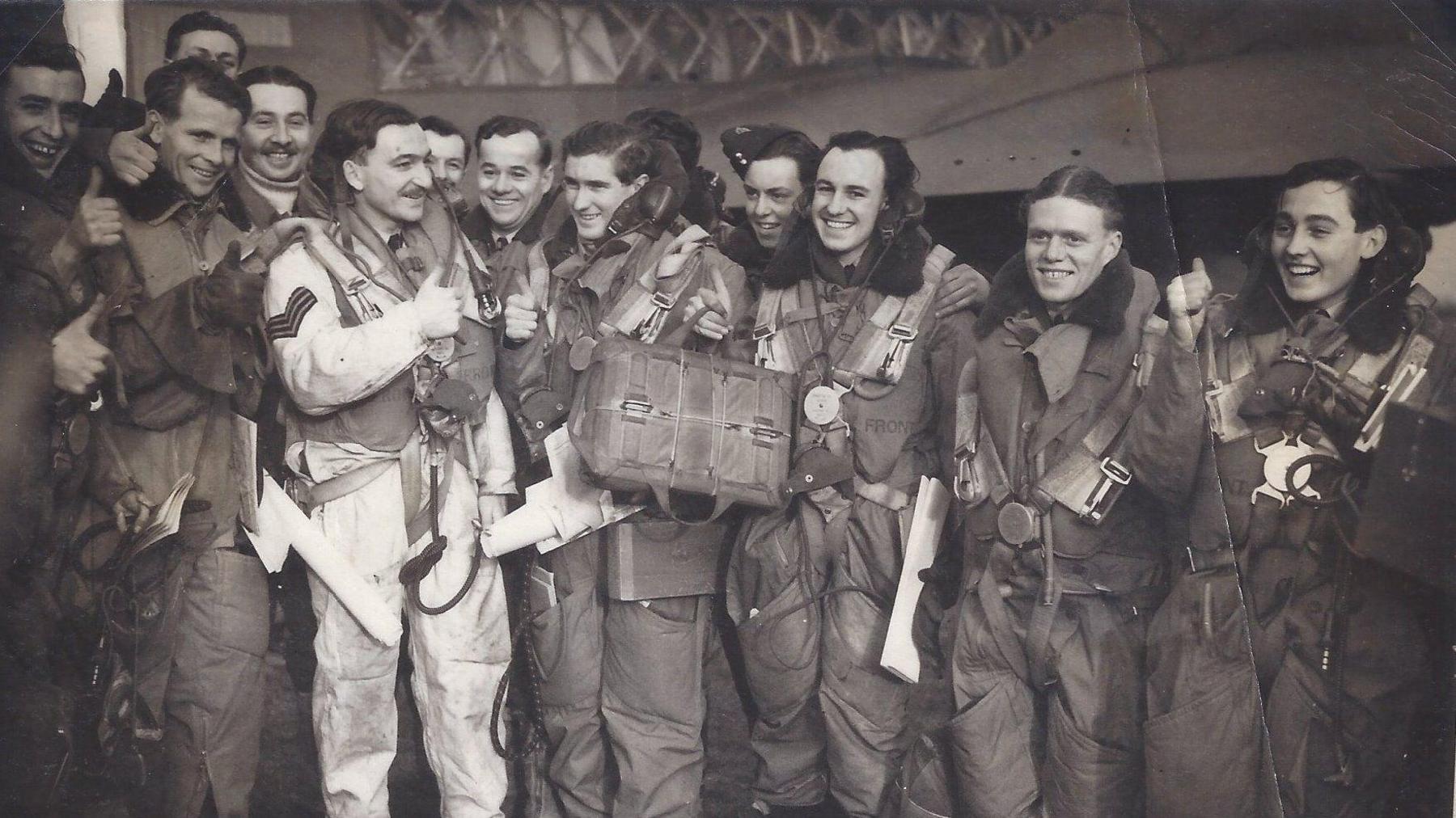 A group of men from 149 Squadron taken 21 December 1939, three days after the Heligoland Bight battle