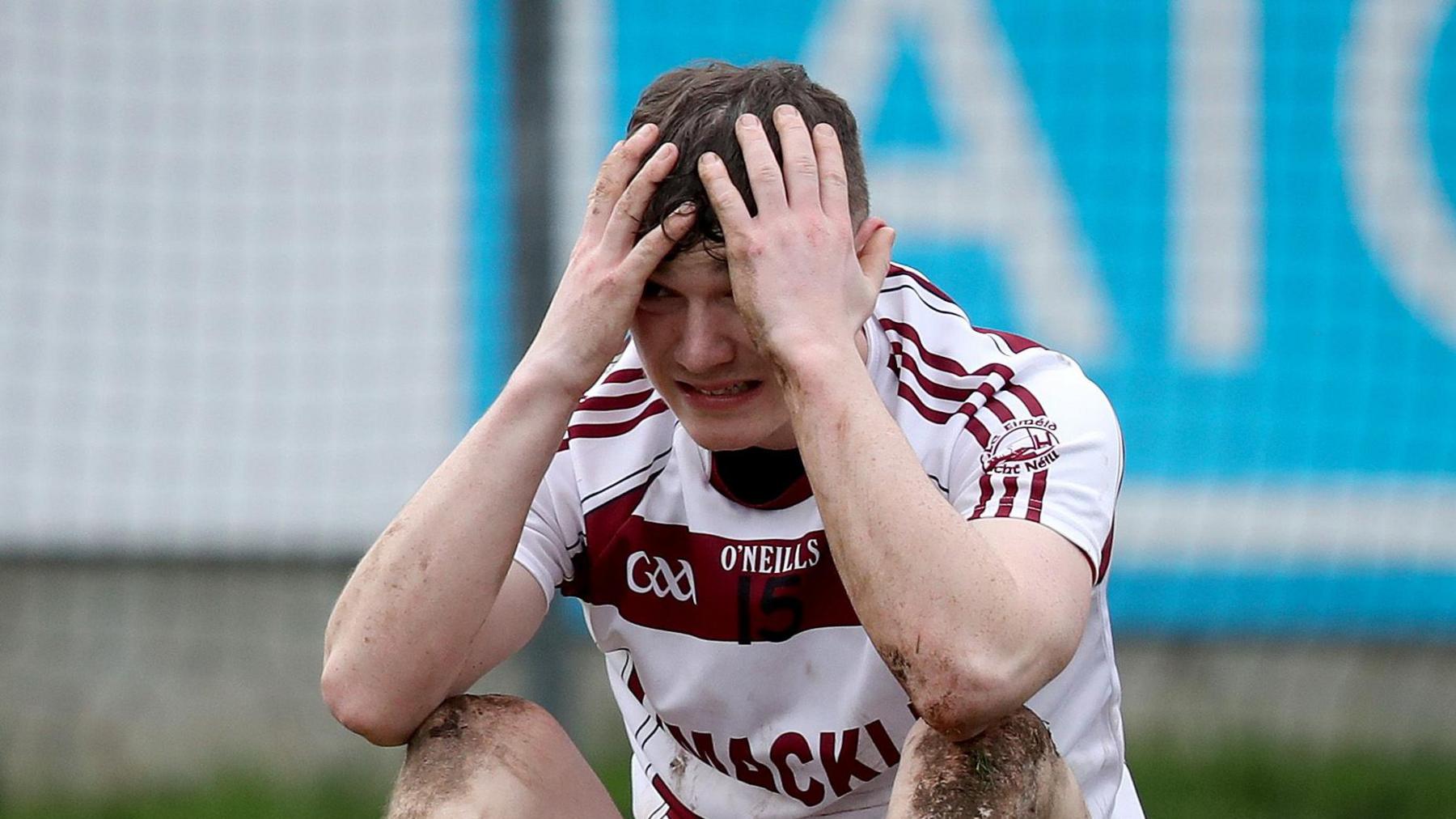 The pain of another All-Ireland semi-final defeat plain to be seen on the face of Brian Cassidy