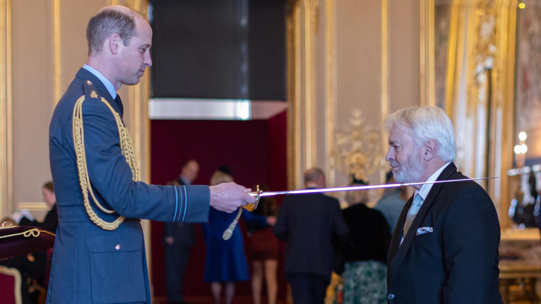 Prince of Wales knighting Sir Timothy Le Cocq