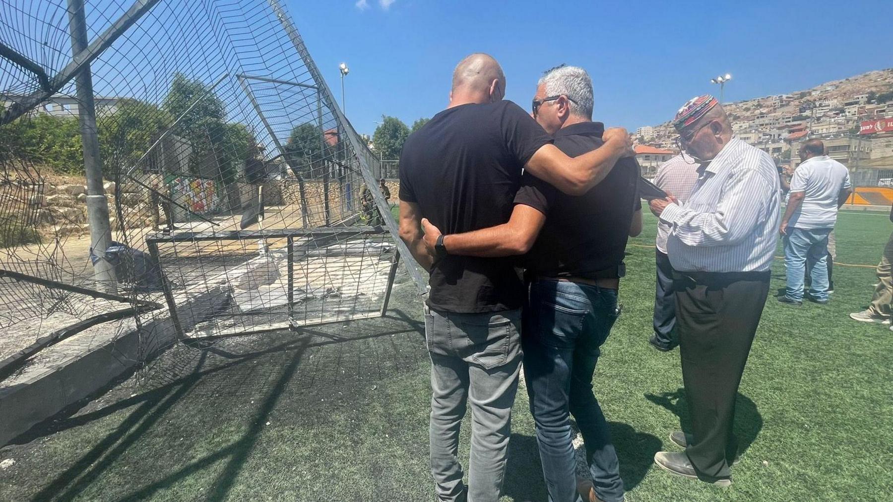 Damage at the football pitch in Golan Heights 