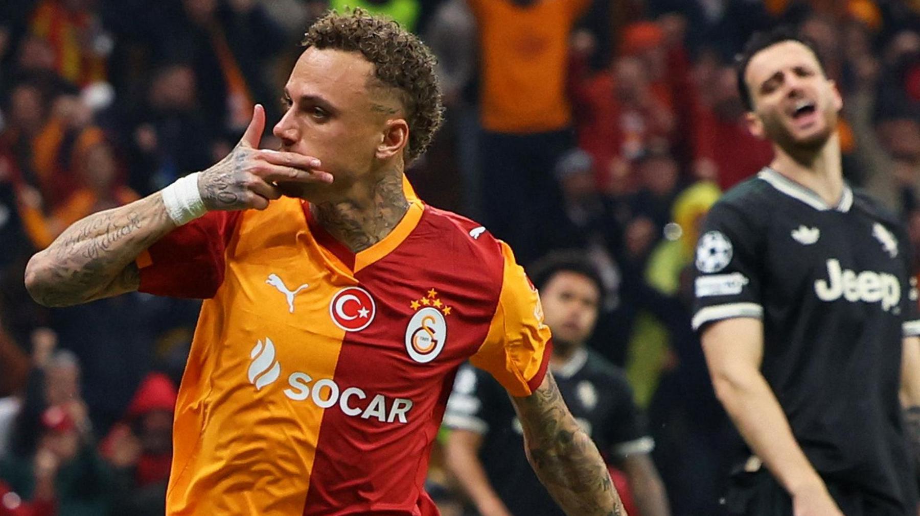 Noa Lang celebrates scoring for Galatasaray 