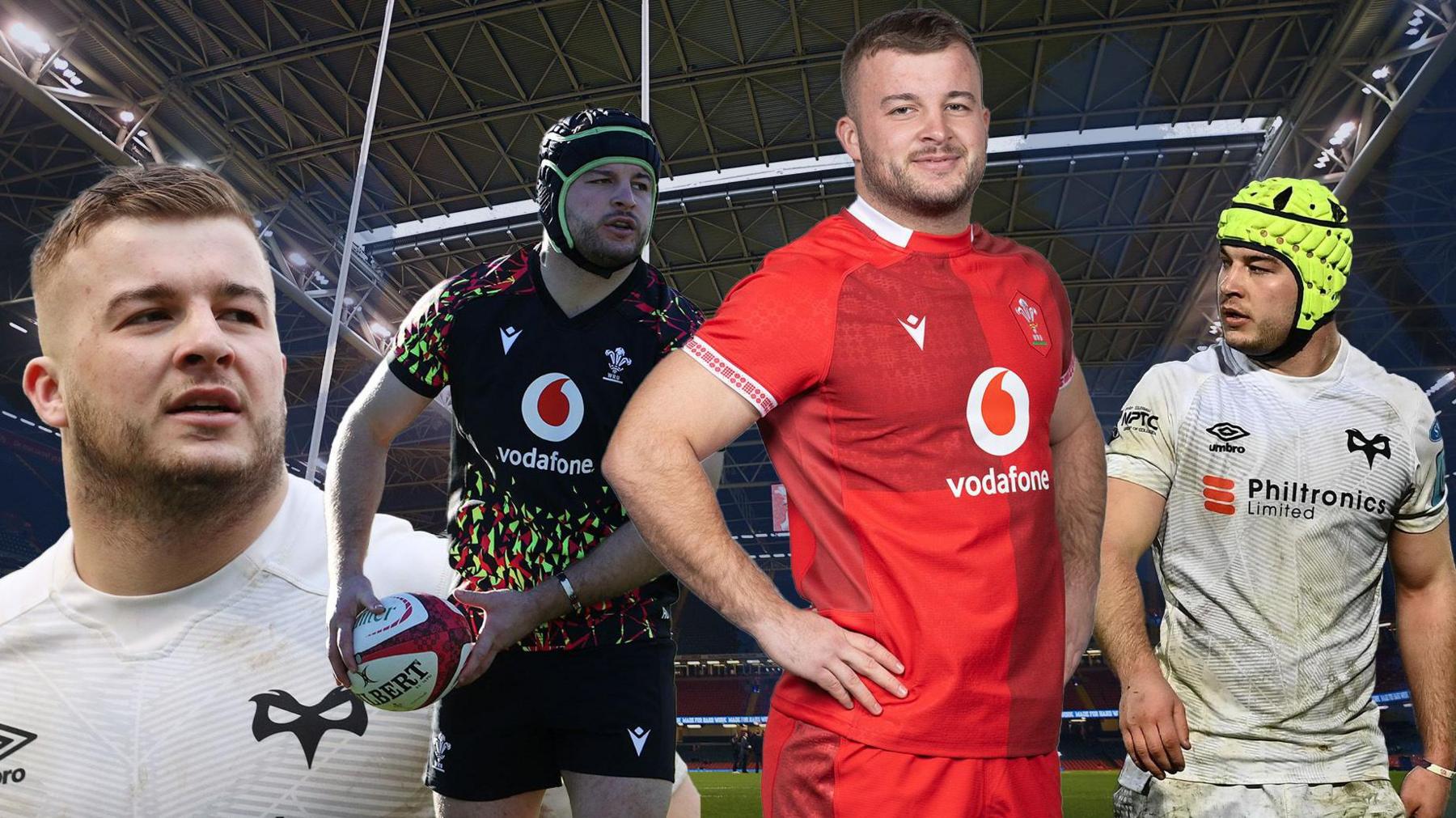 Harri Deaves in four different kits