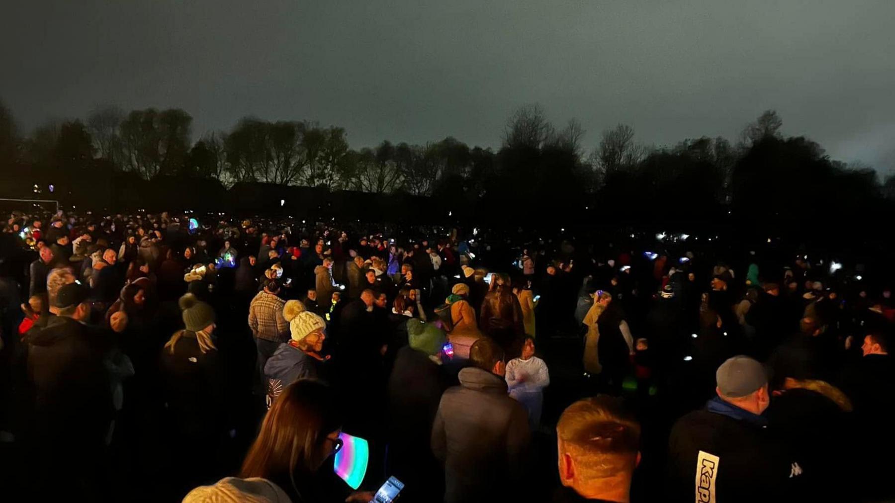Thousands of people gathered in Chellaston Park to watch a firework show