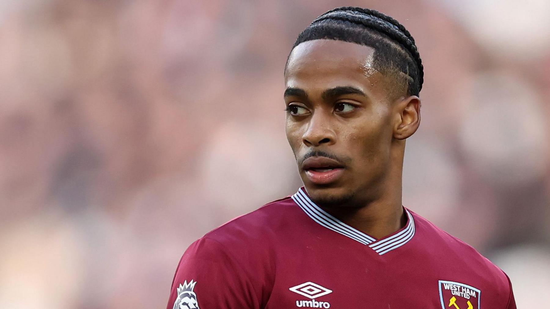 Crysencio Summerville in action for West Ham United