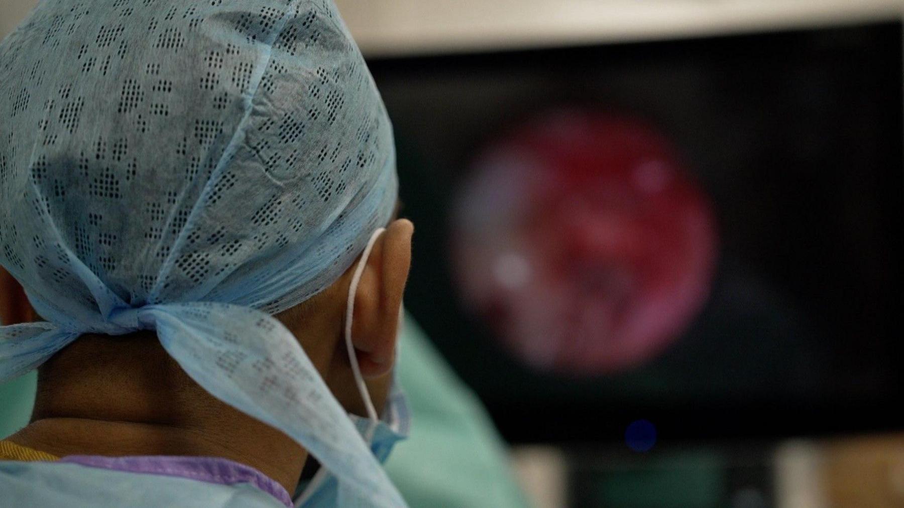 Surgeon Bhavesh Patel during the operation