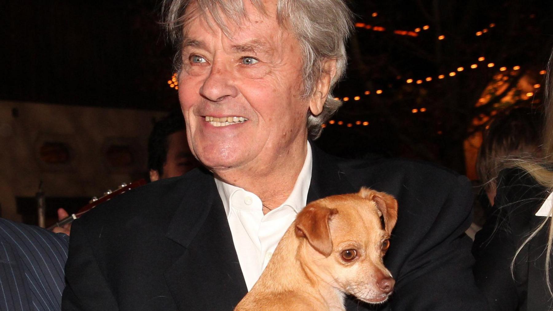 Alain Delon and his dog