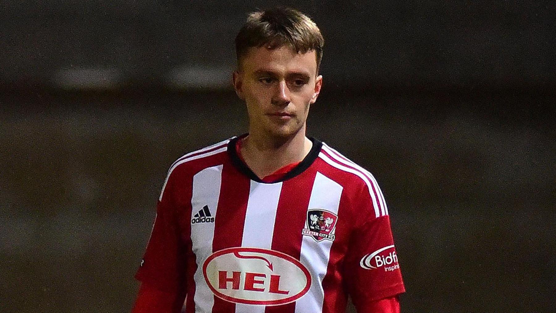 Pat Jones, pictured in action for Exeter U21s against Bromley  