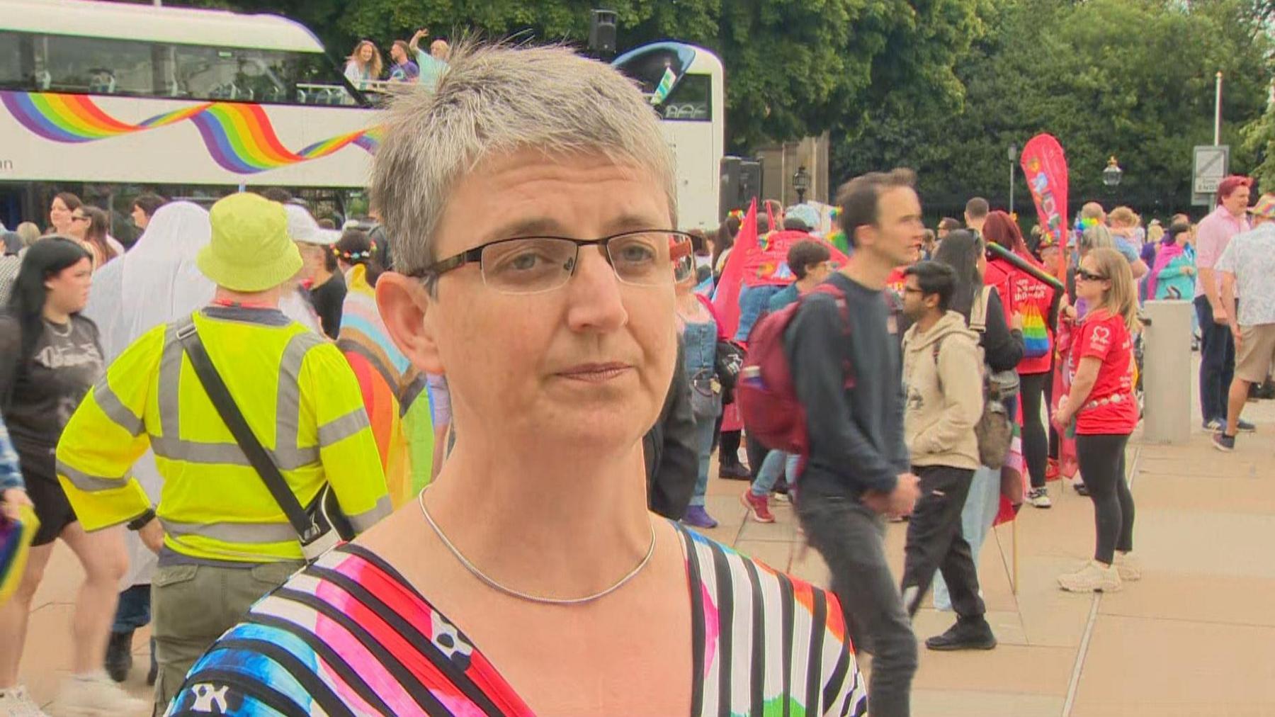 Green MSP Maggie Chapman outside Holyrood