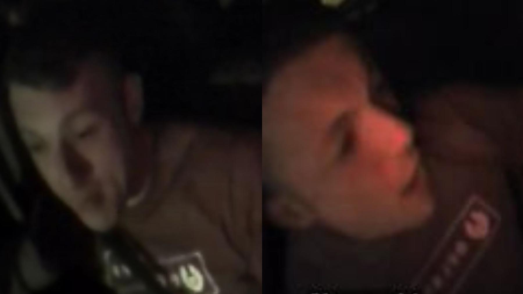 Close-up CCTV shots of a man. They are blurry. They show one man's face. He has short dark hair.