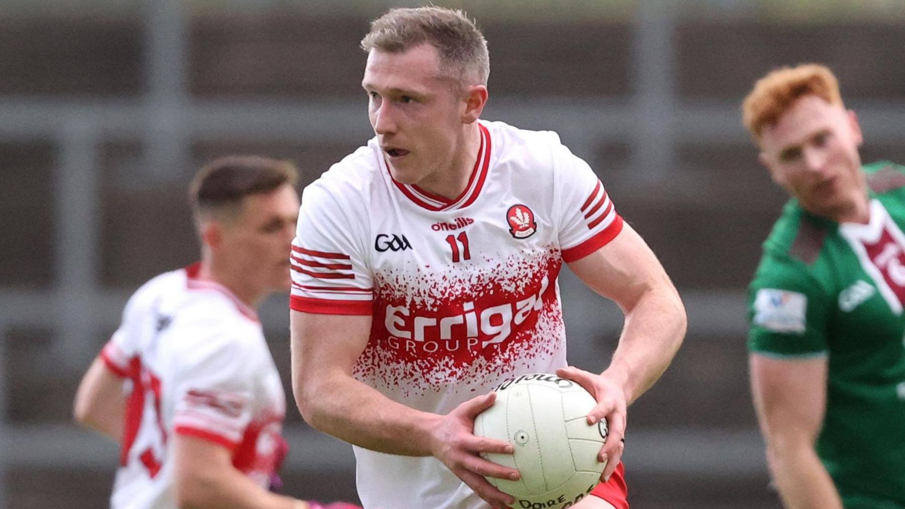 Emmett Bradley in action for Derry against Westmeath last weekend