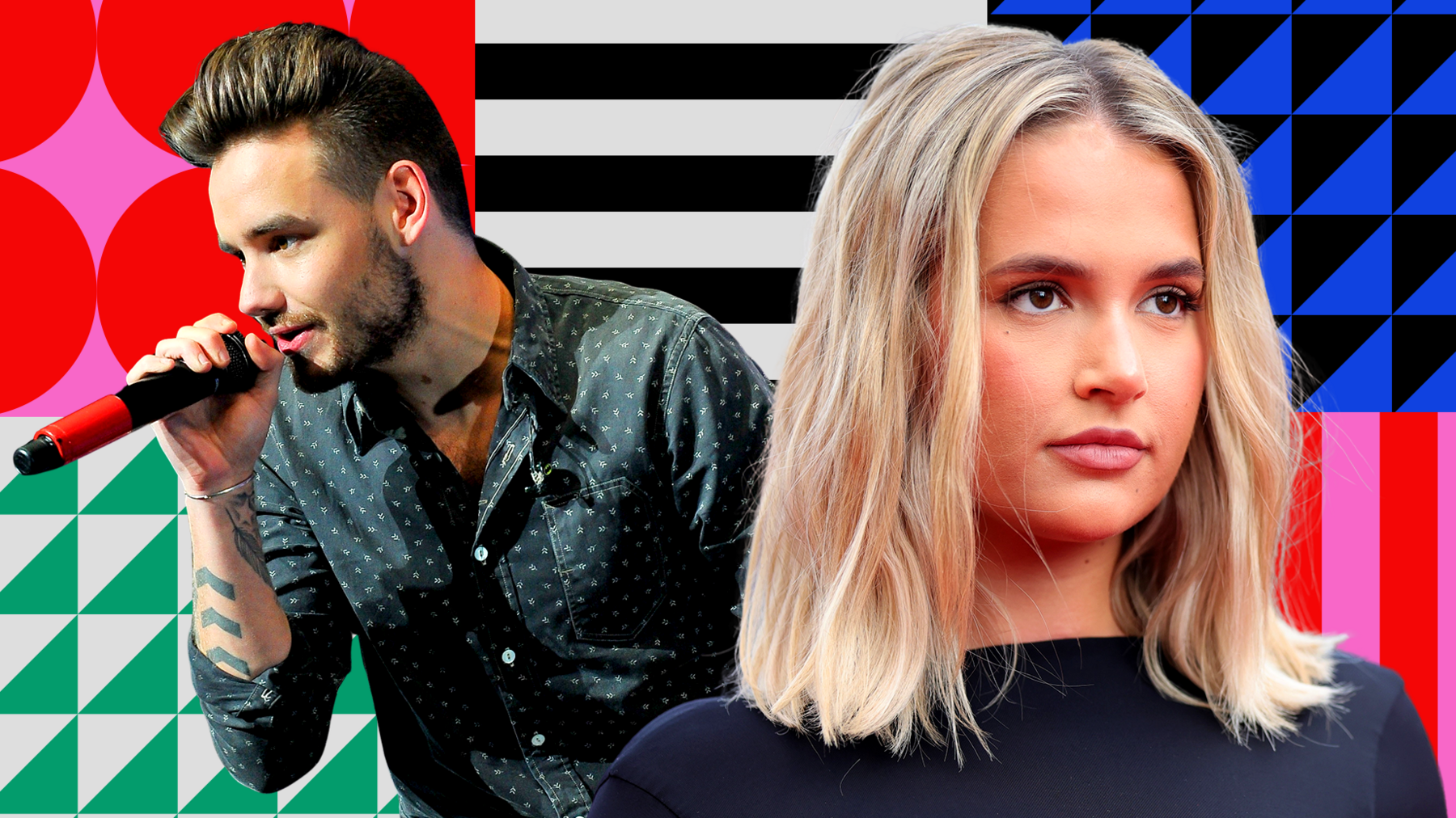 A composite shot of singer Liam Payne, and influencer Molly-Mae