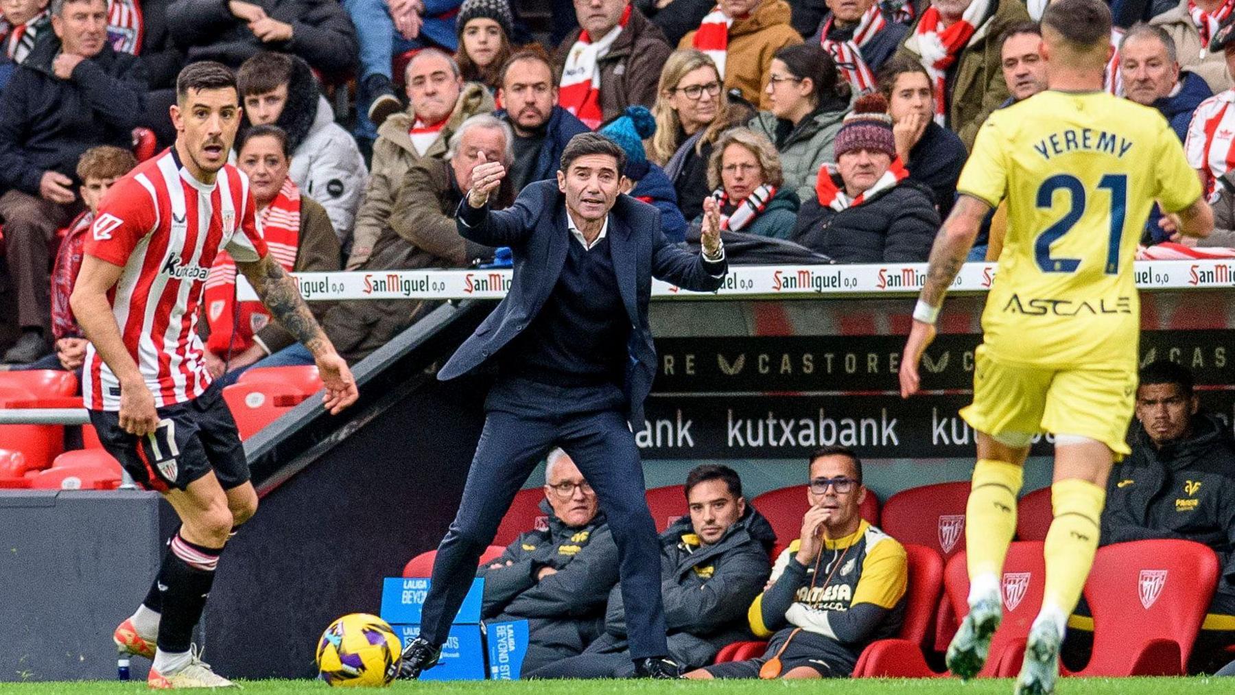 Villarreal manager Marcelino attending a match