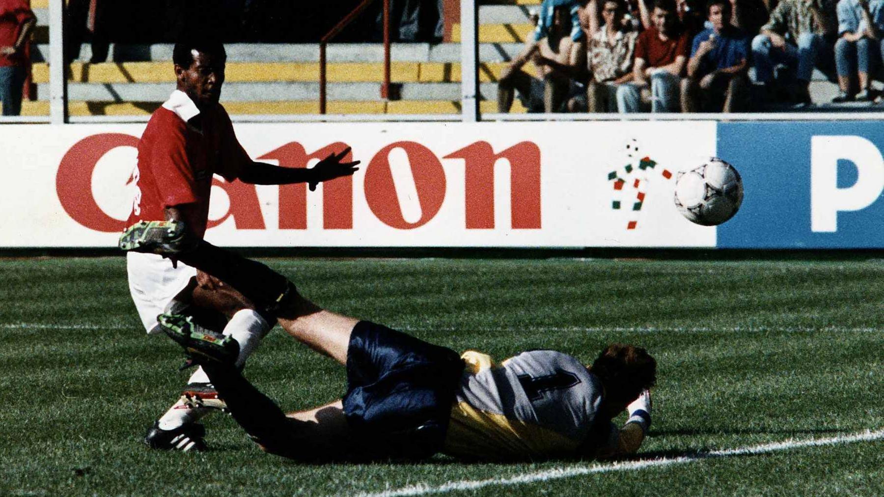 Juan Cayasso beat Jim Leighton to earn Costa Rica a shock win over Scotland 