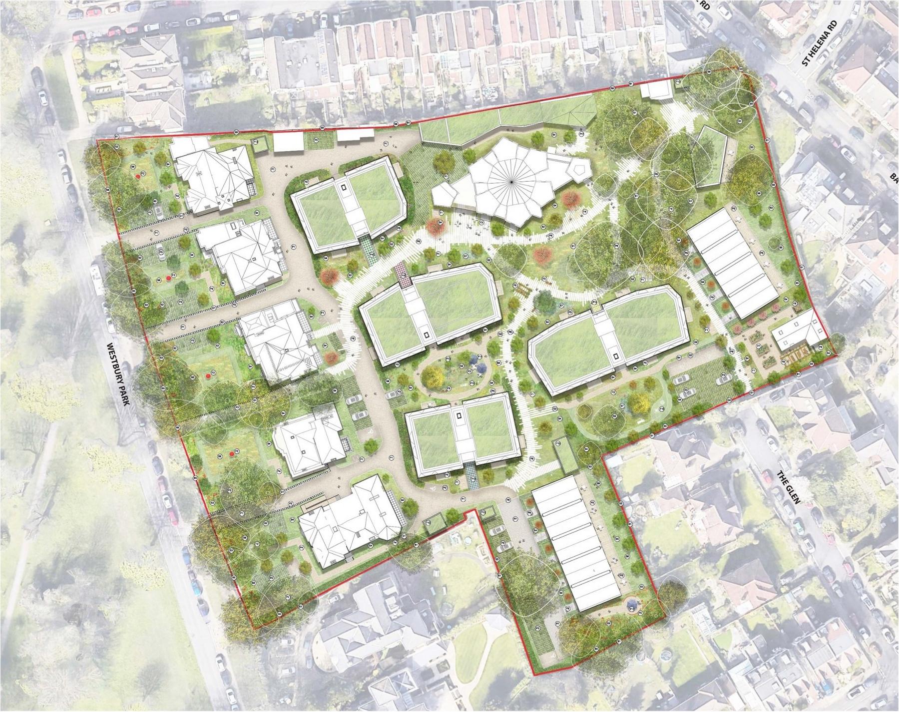 Aerial view of St Christopher's Square plans