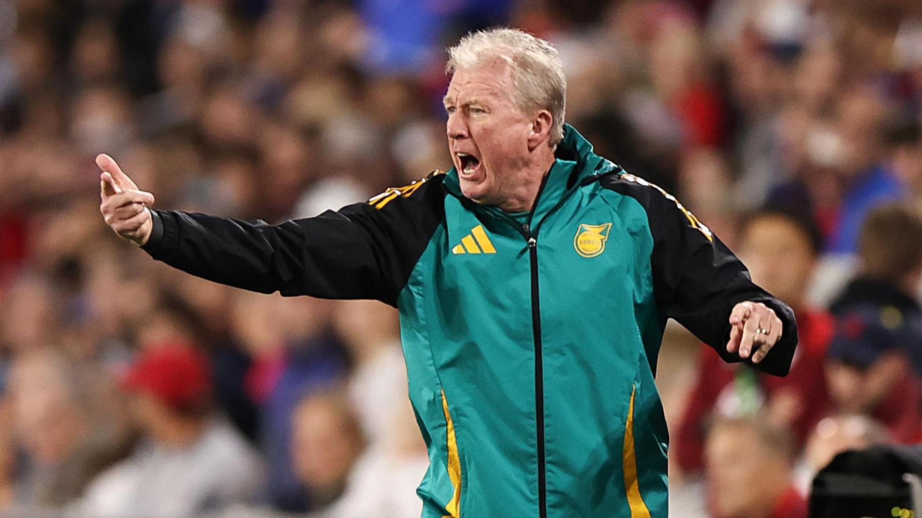 Steve McClaren directs his Jamaica players from the sidelines