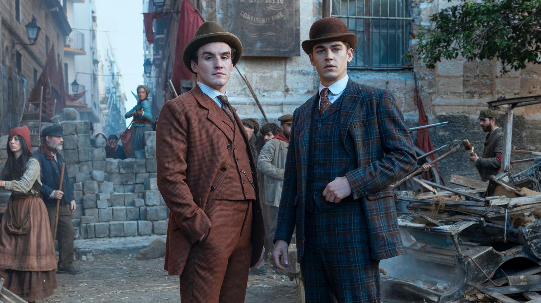 Dónal Finn and Hero Fiennes Tiffin in Young Sherlock