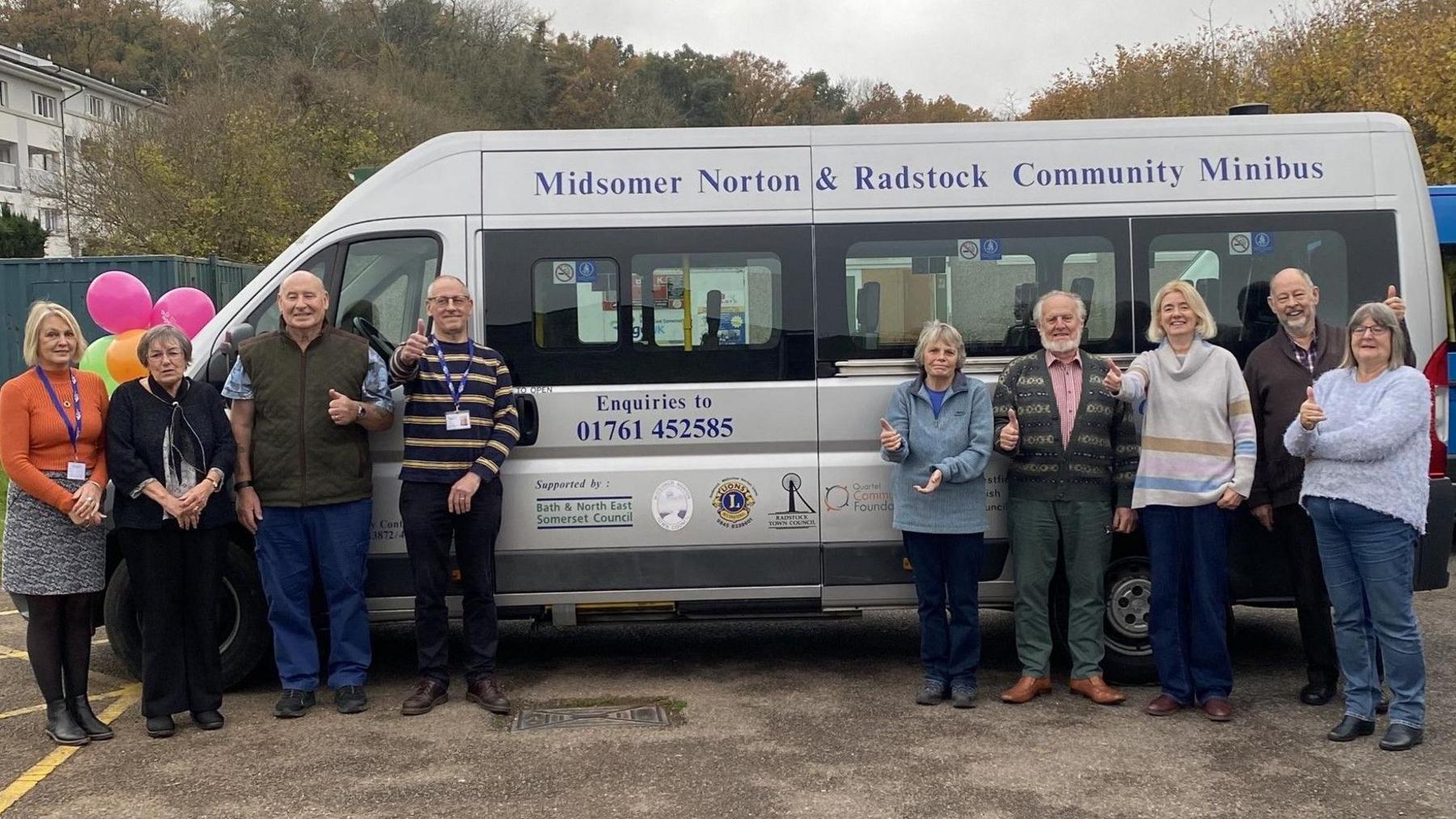 Volunteers with the minibus