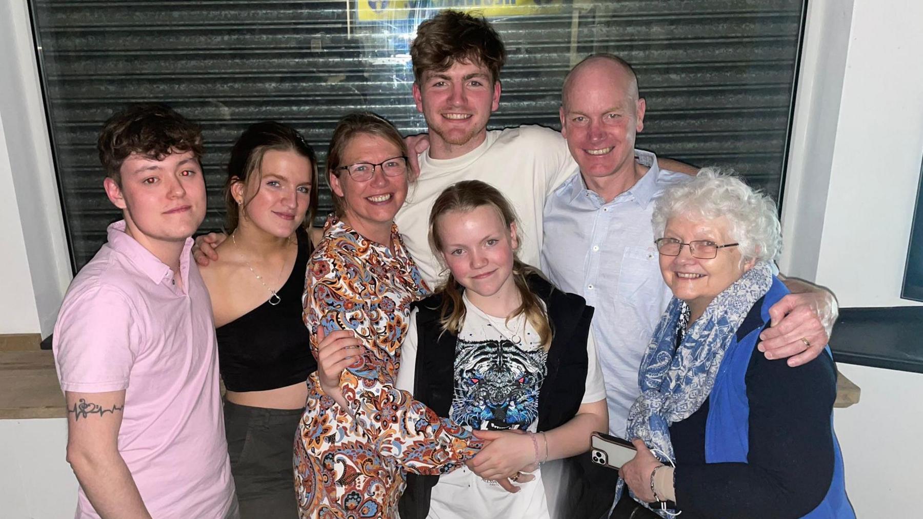 Daniel O'Halloran (centre) with his family