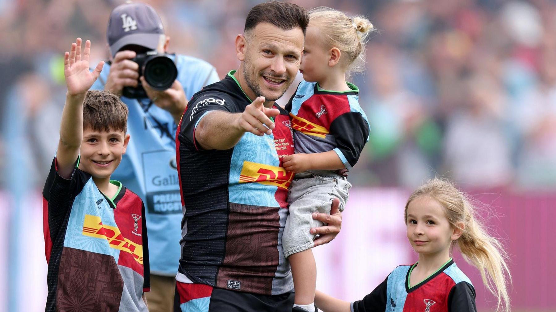 Danny Care with his three children