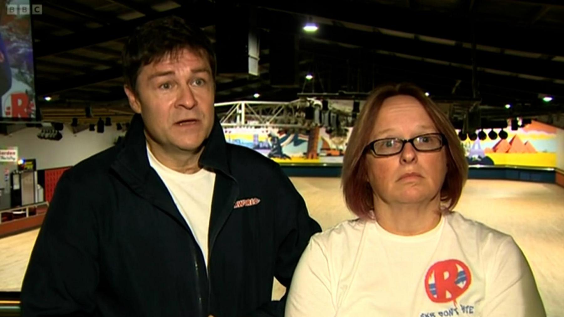 Jason and Anne Khan at Rollerworld, Colchester