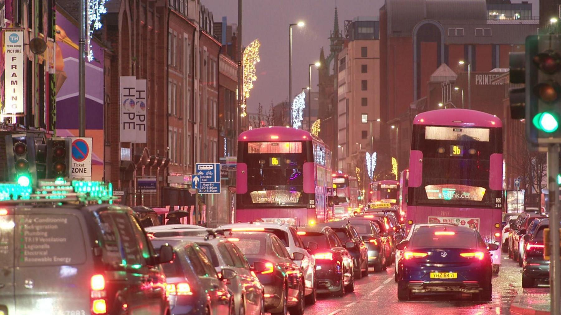 Traffic in Belfast city centre