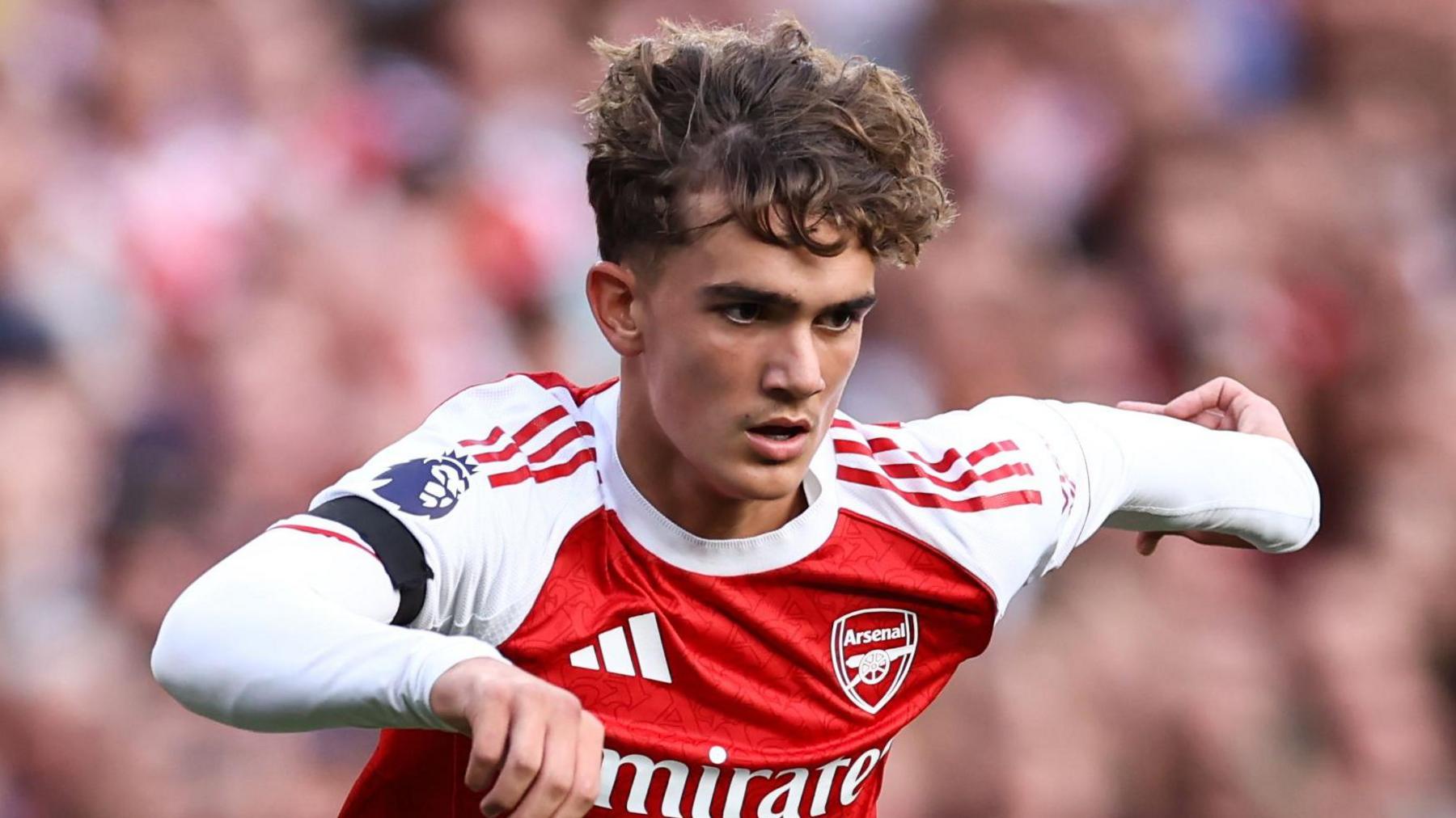 Arsenal's Max Dowman in Premier League action