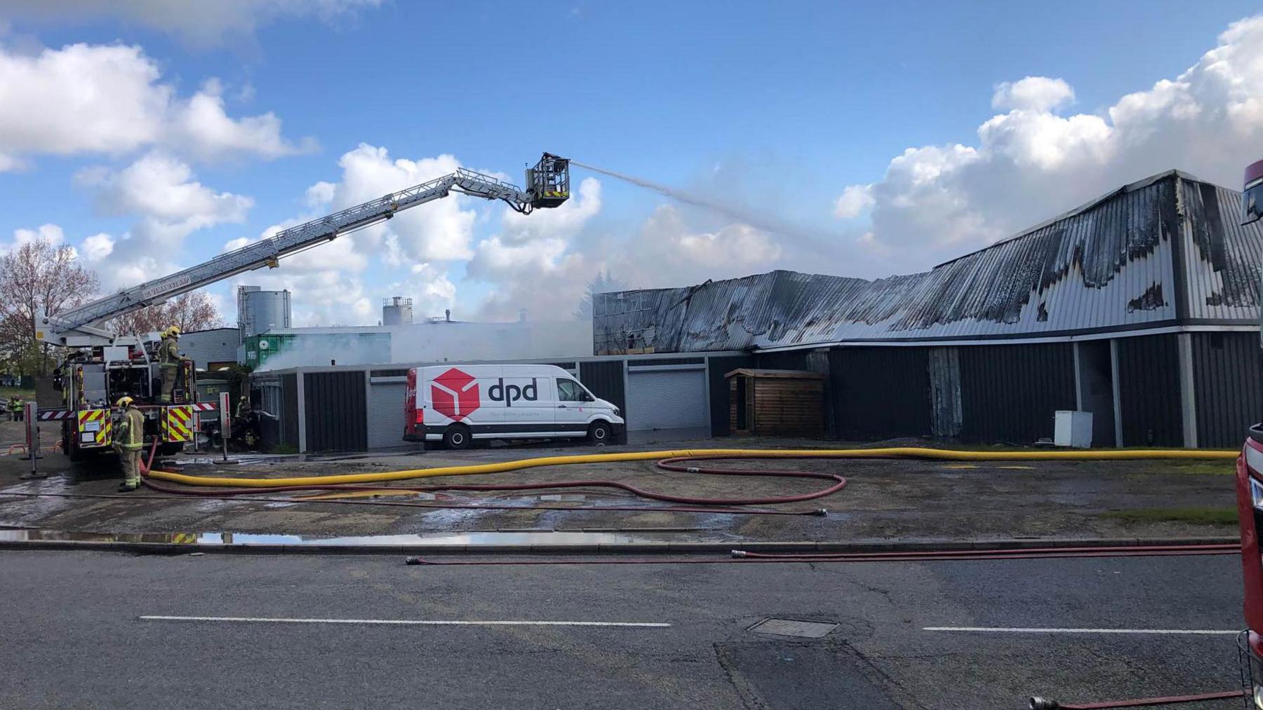 A fire in Corby, Northamptonshire 