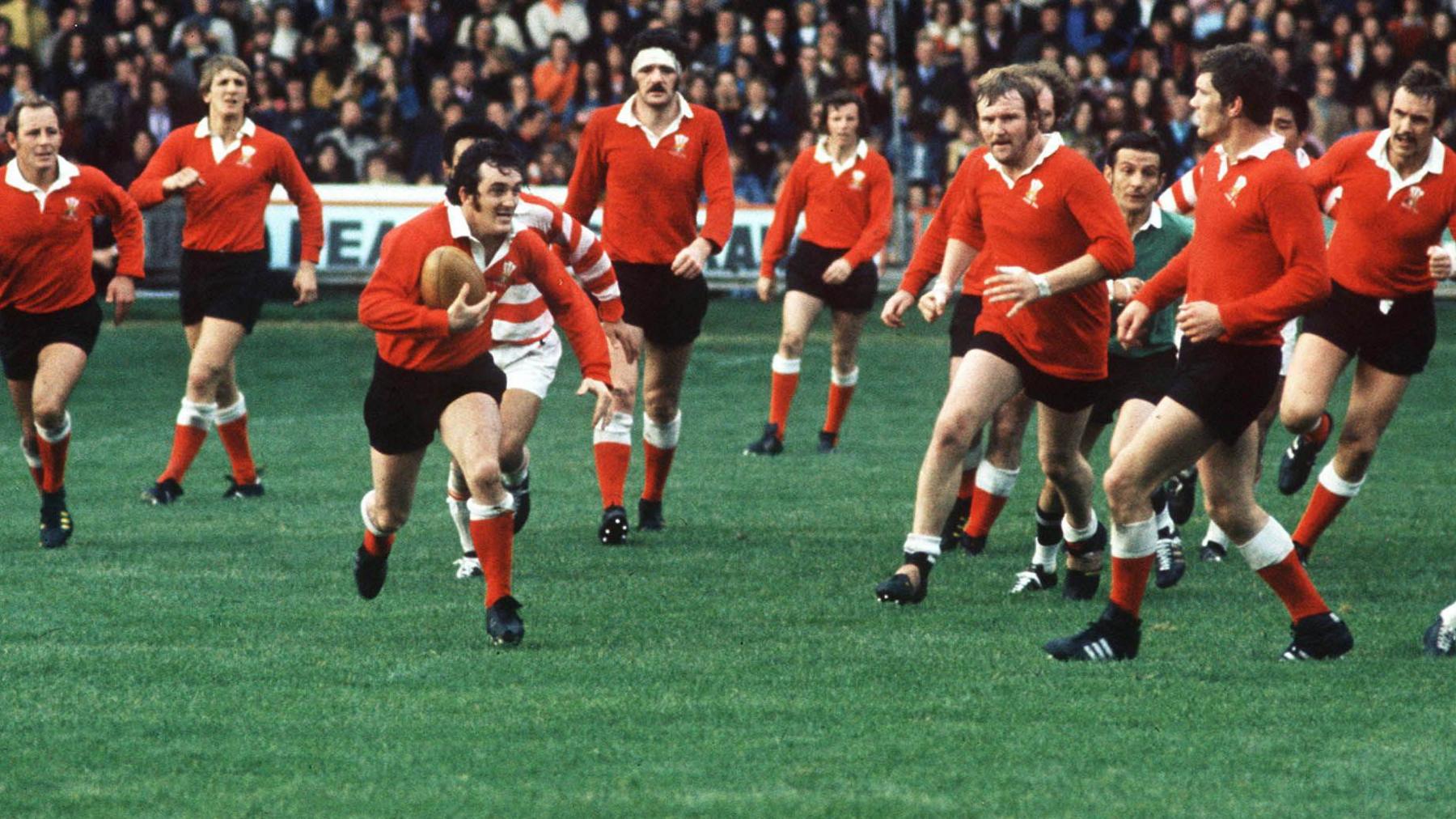 Wales fly-half Phil Bennett was one of the star British and Lions who lined up against Japan in 1973