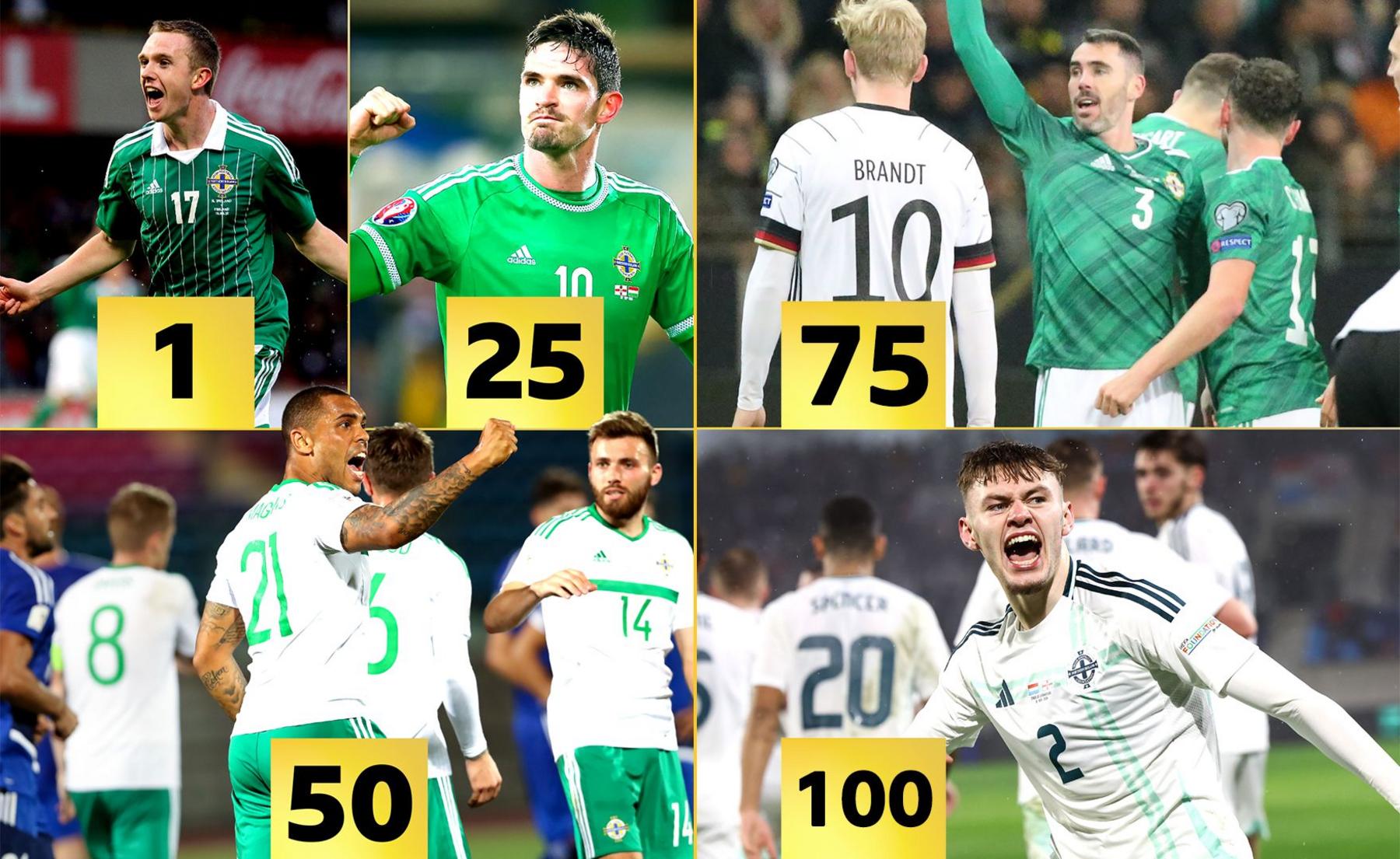 The 1st, 25th, 50th, 75th and 100th goals under Michael O'Neill