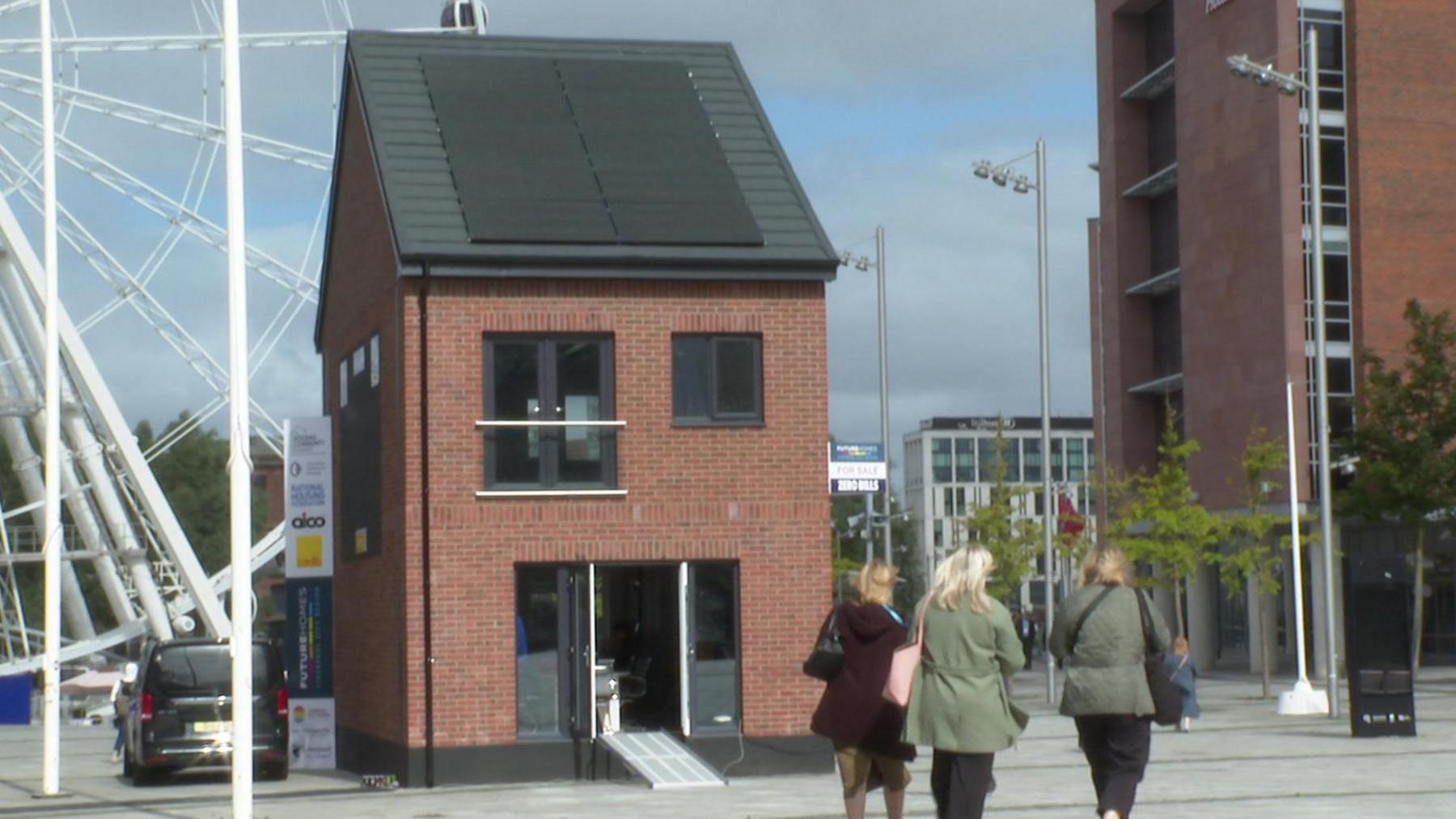 The eco-friendly home built off site but assembled next to ACC Liverpool until the end of September 2024