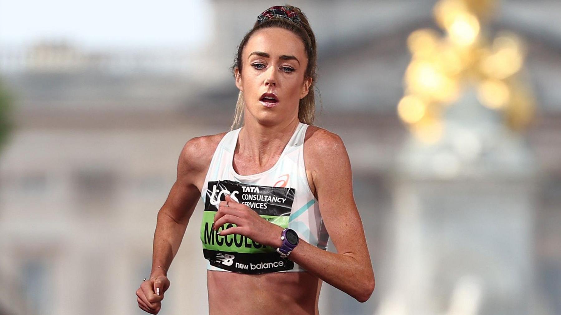 Eilish McColgan crosses nan decorativeness statement astatine nan London Marathon