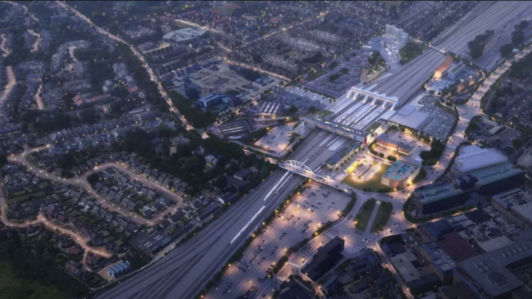 Digital reconstruction of plan for Peterborough station