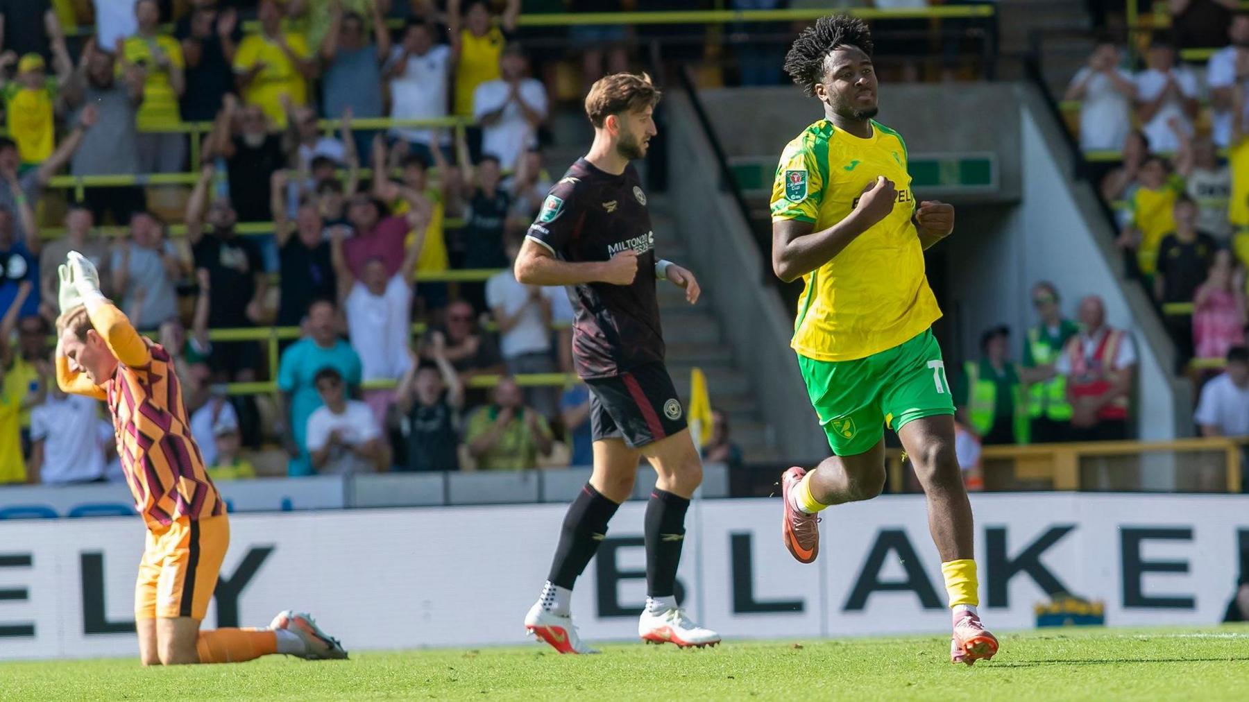 Andre Brooks scores for Norwich