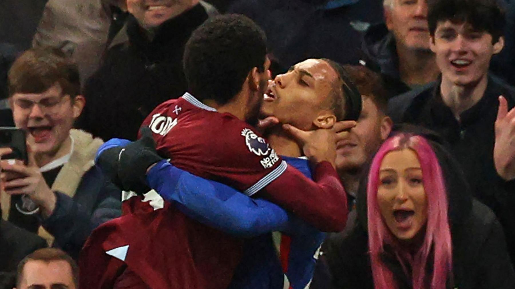 West Ham's Jean-Clair Todibo clashes with Chelsea's Joao Pedro during West Ham's defeat by Chelsea in January
